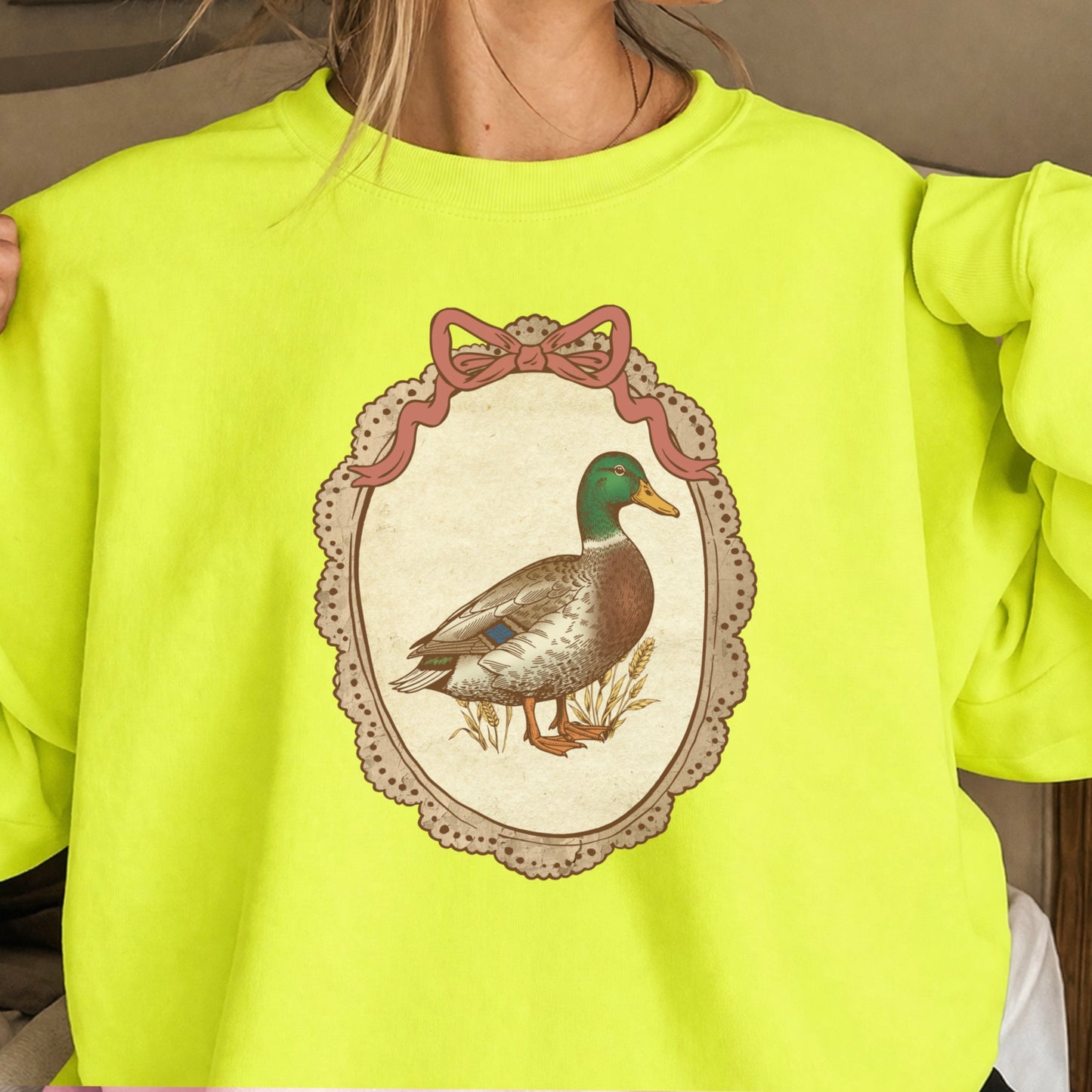 Vintage Framed Mallard Duck Crewneck Sweatshirt