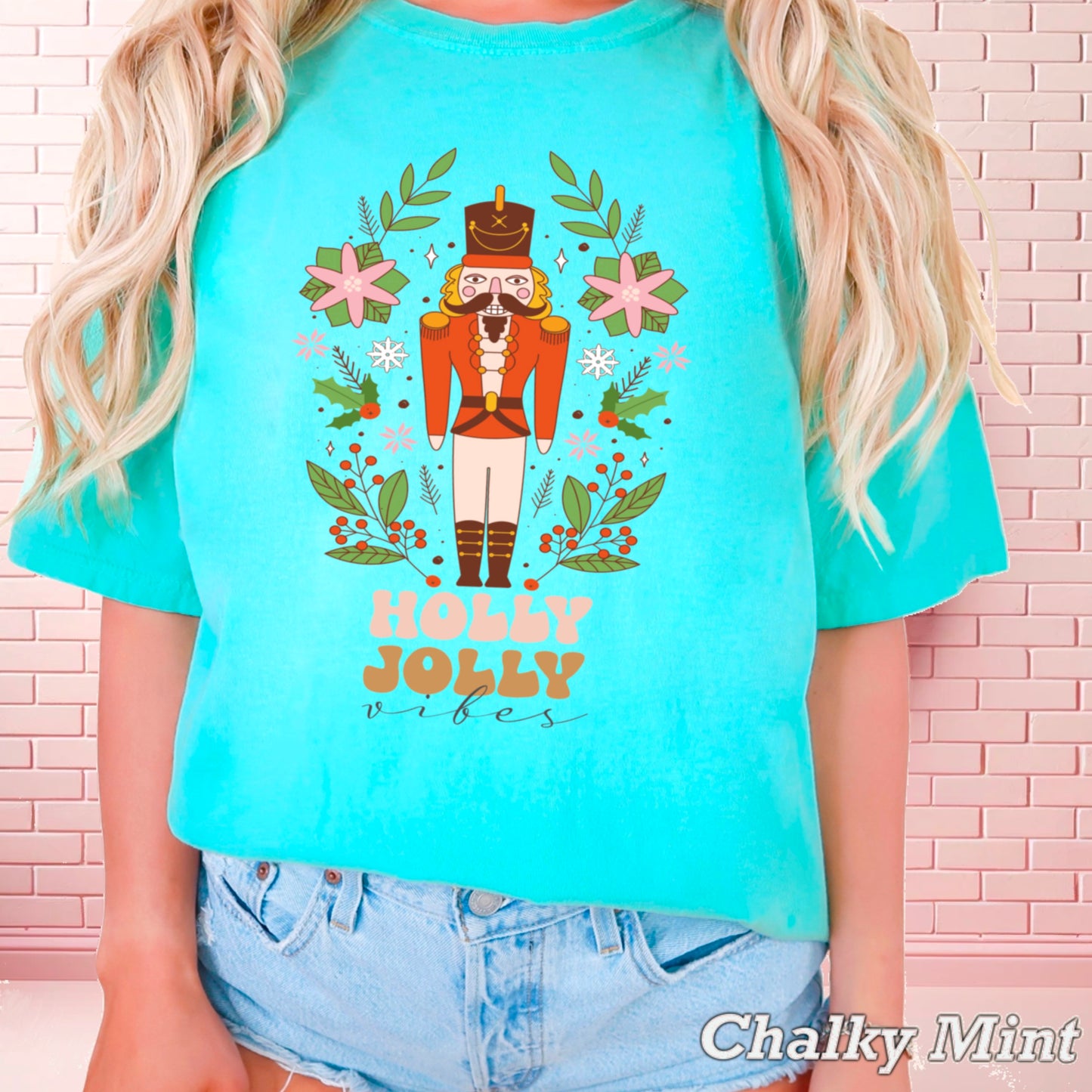 Holly Jolly Vibes Nutcracker Comfort Color Graphic Tee