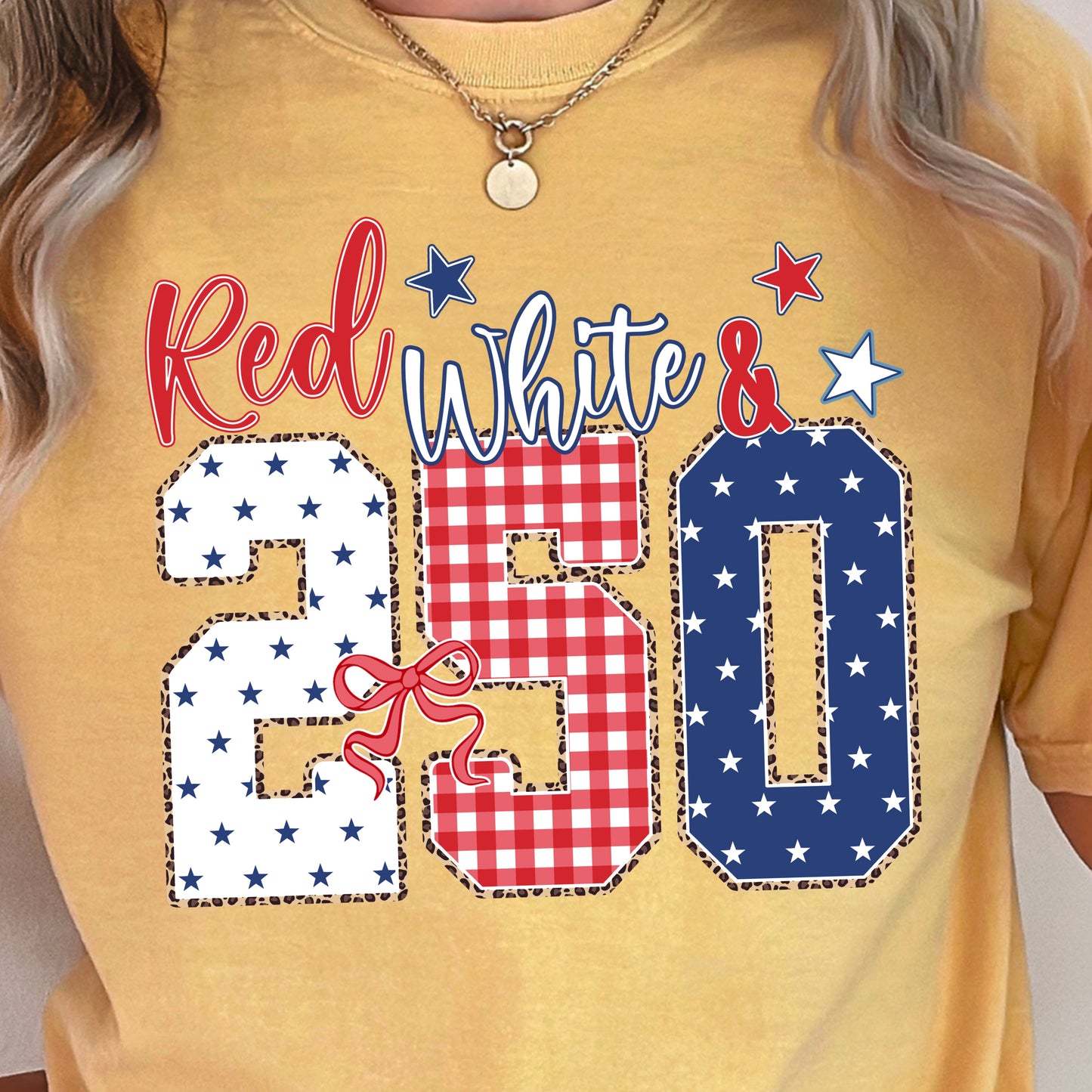 Red White & 250 Patriotic Comfort Color Graphic Tee