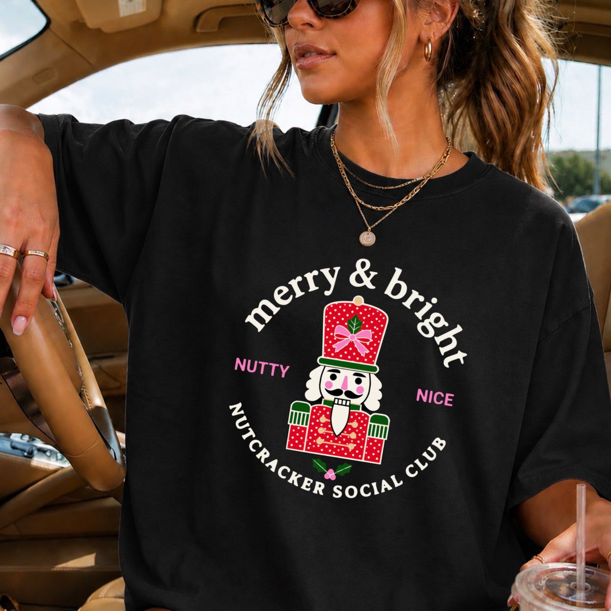 Nutcracker Social Club Christmas Comfort Color Graphic Tee