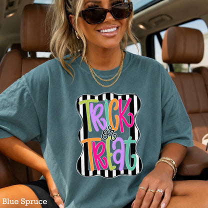 Trick Or Treat Halloween Comfort Color Graphic Tee