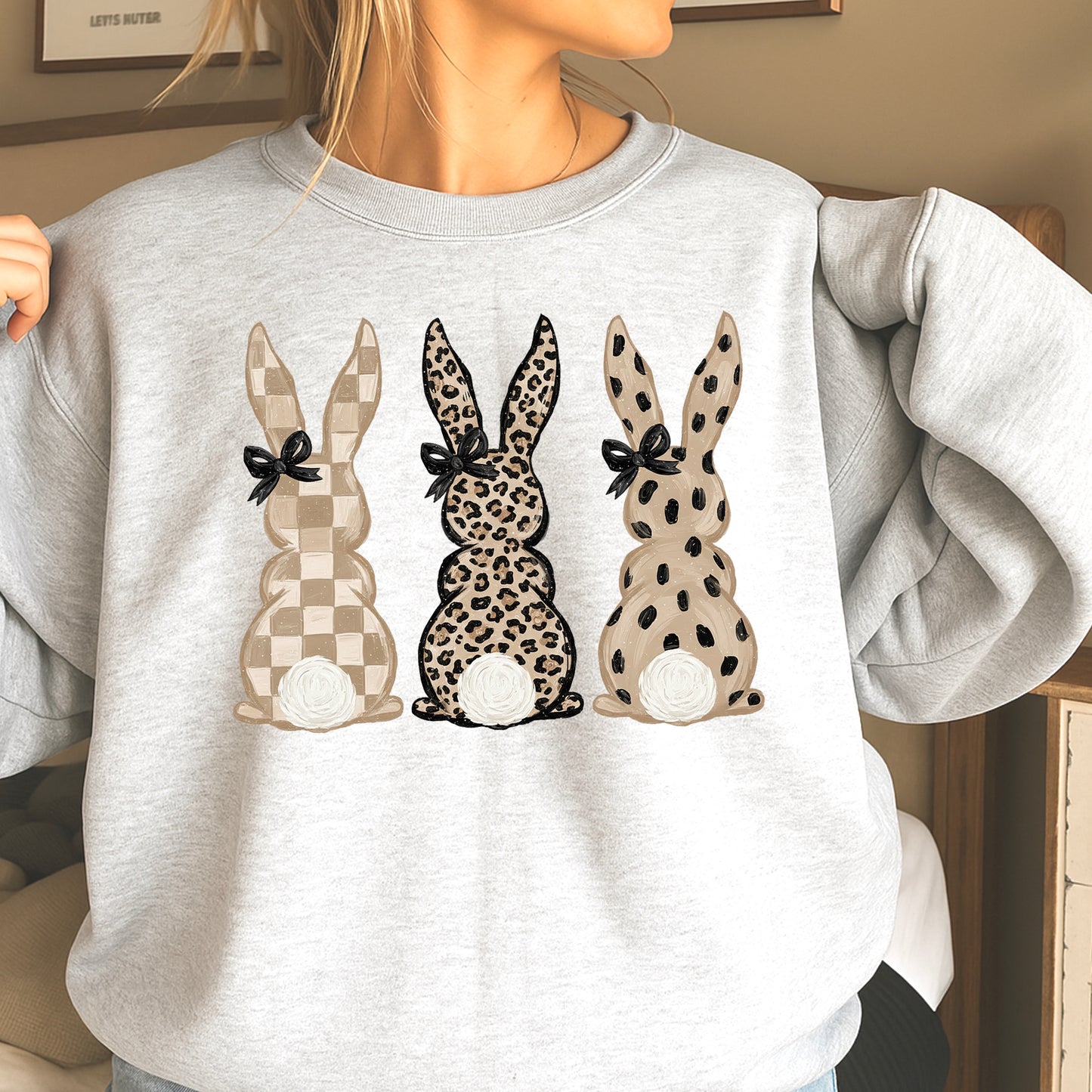 Ester Rabbits Trio Easter Crewneck Sweatshirt