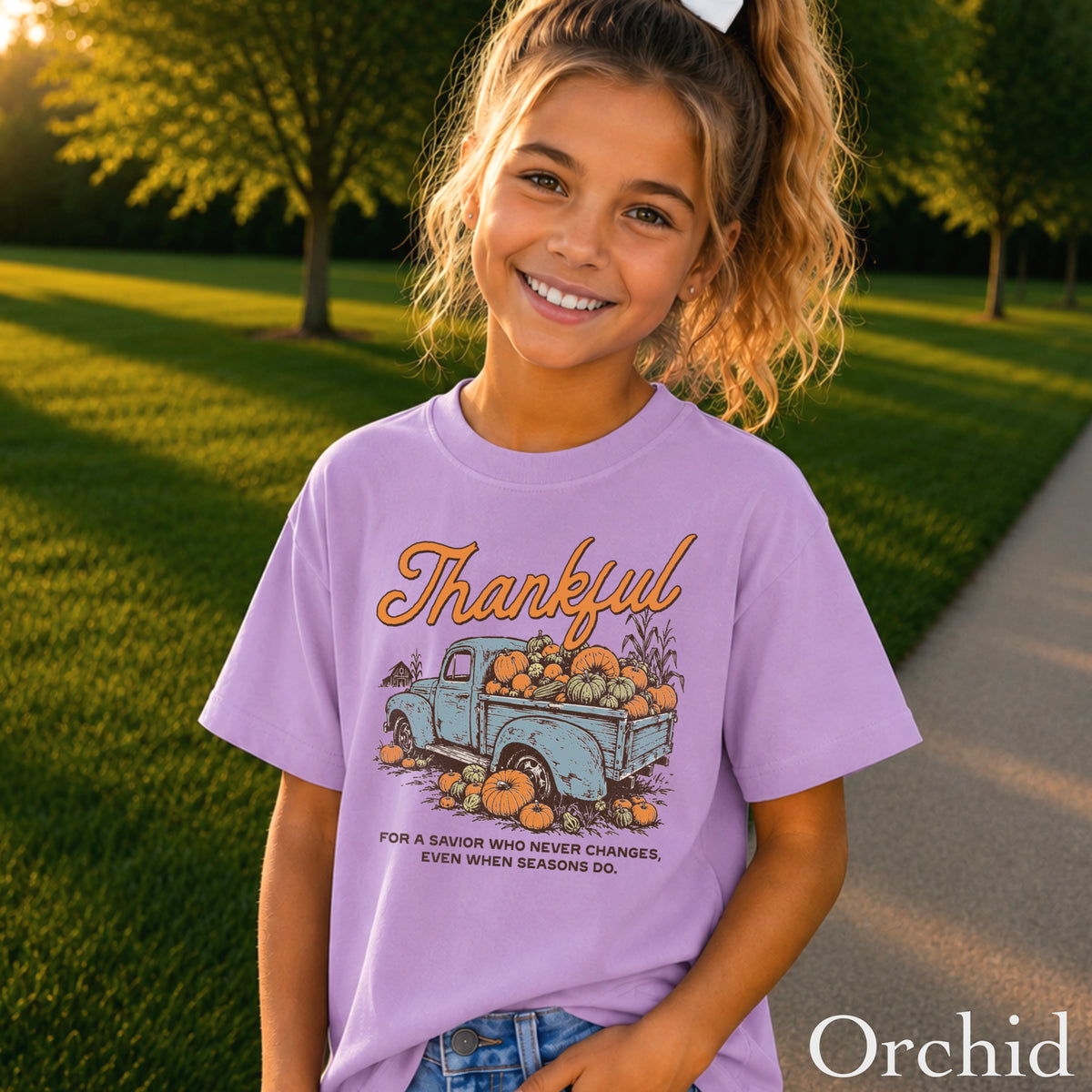 Thankful For A Savior Youth Comfort Color T-Shirt