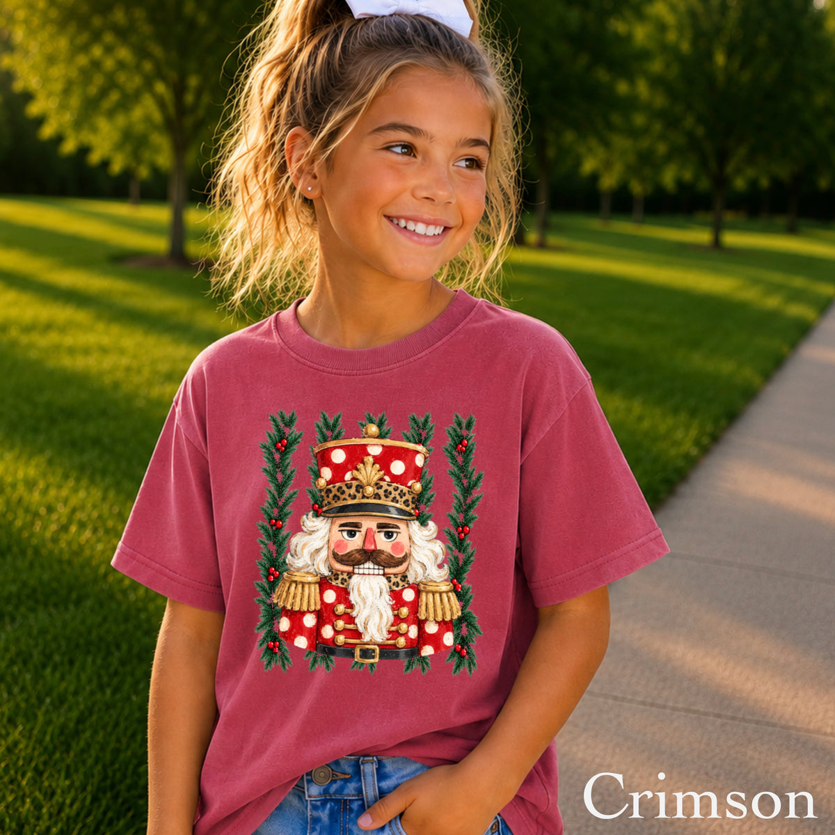 Preppy Nutcracker Christmas Youth Comfort Color T-Shirt