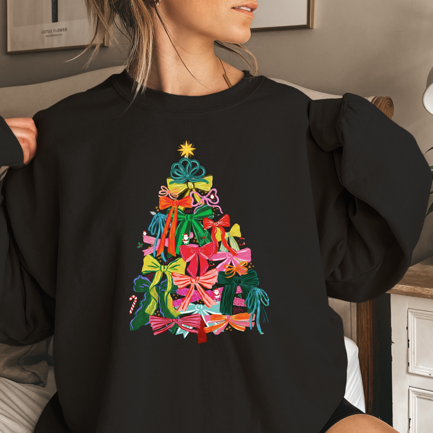 Bow Christmas Tree Crewneck Sweatshirt