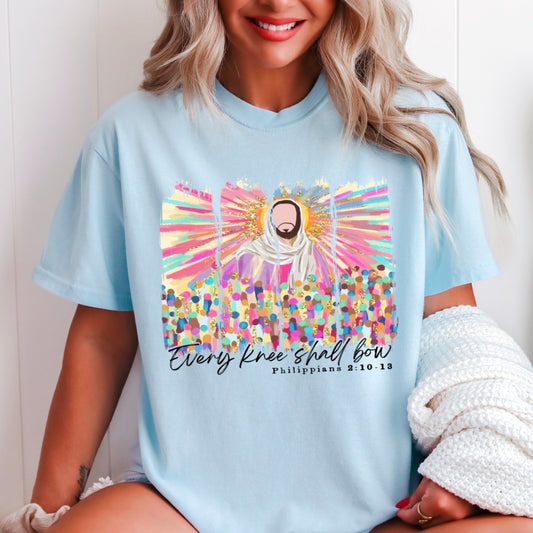 Every Knee Shall Bow Easter Comfort Color Graphic Tee