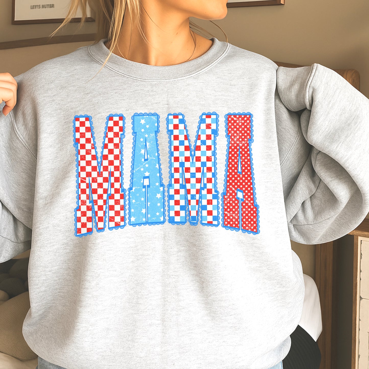 Mama Patriotic Crewneck Sweatshirt