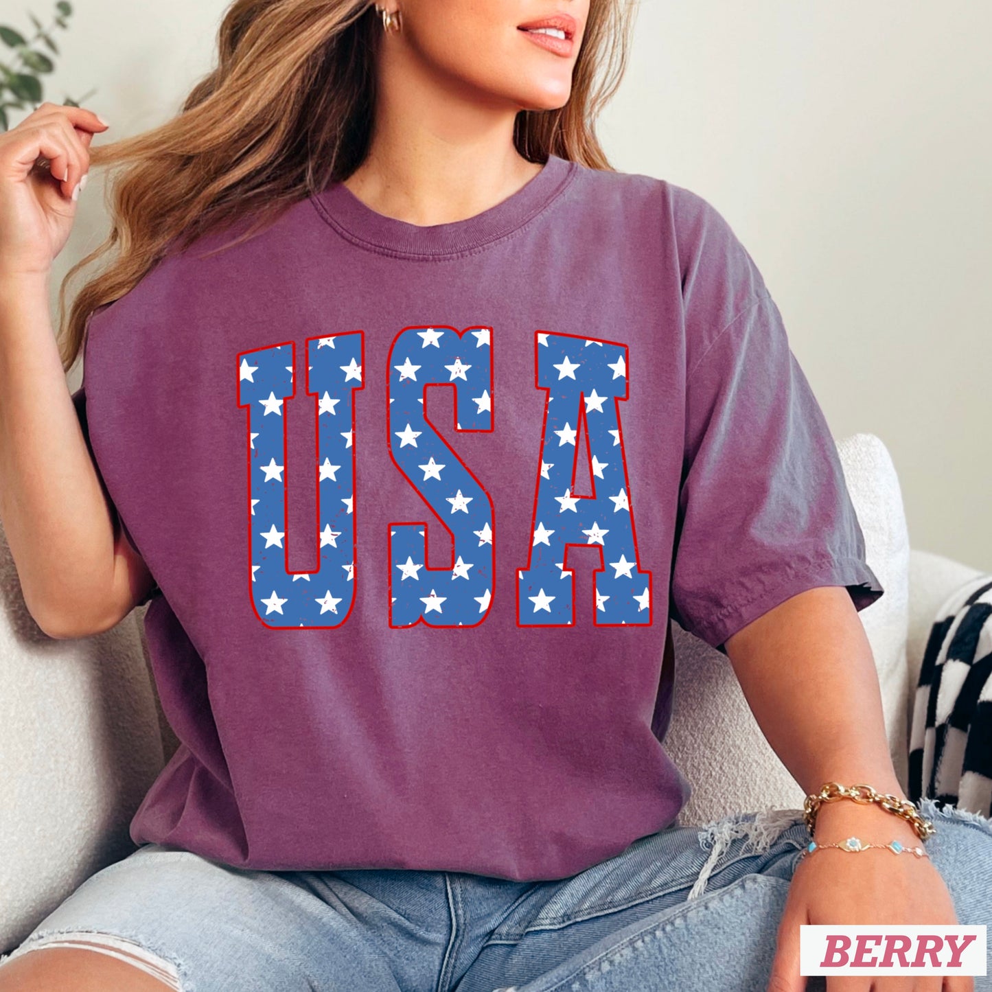 USA Patriotic Comfort Color Graphic Tee