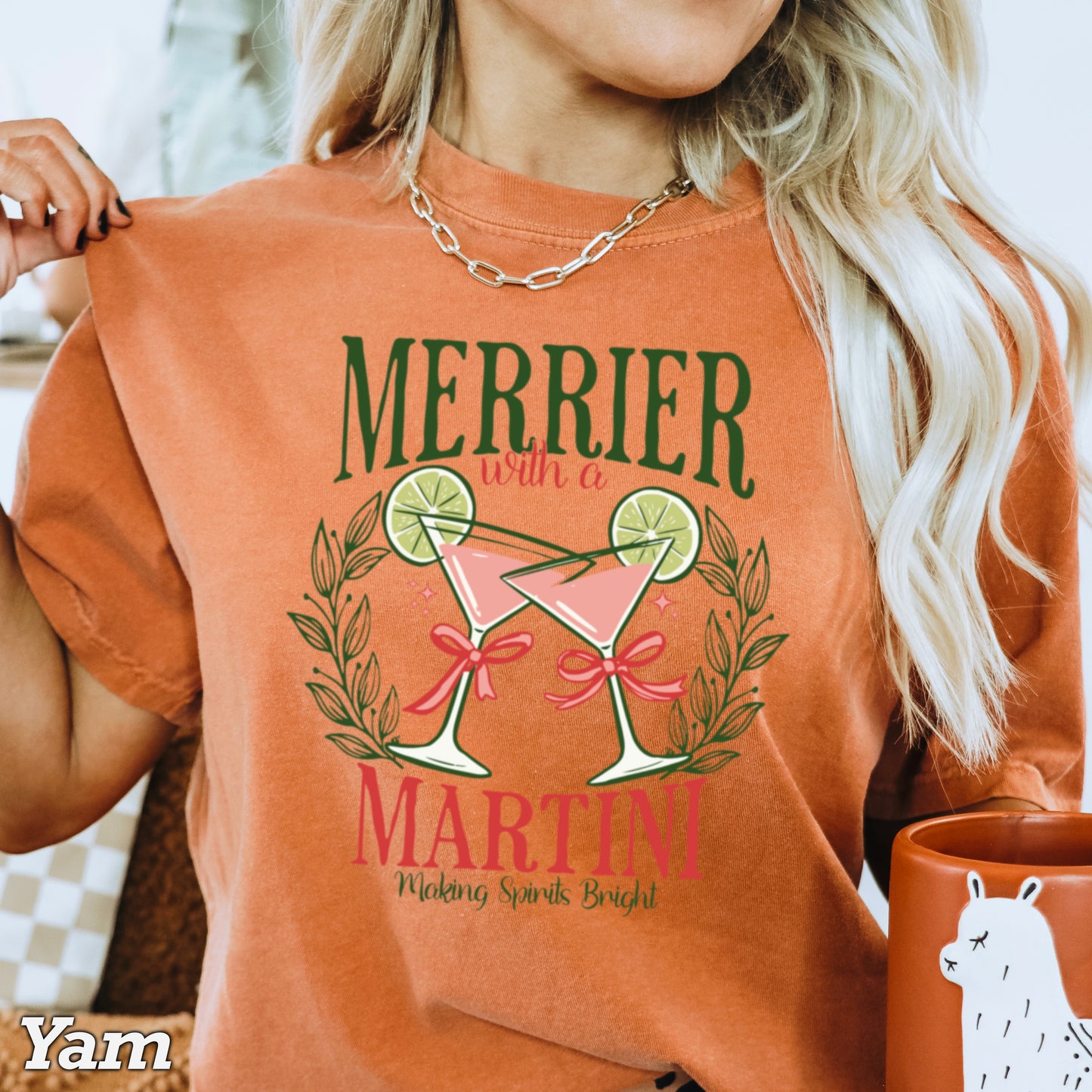 Merrier With A Martini  Comfort Color Graphic Tee