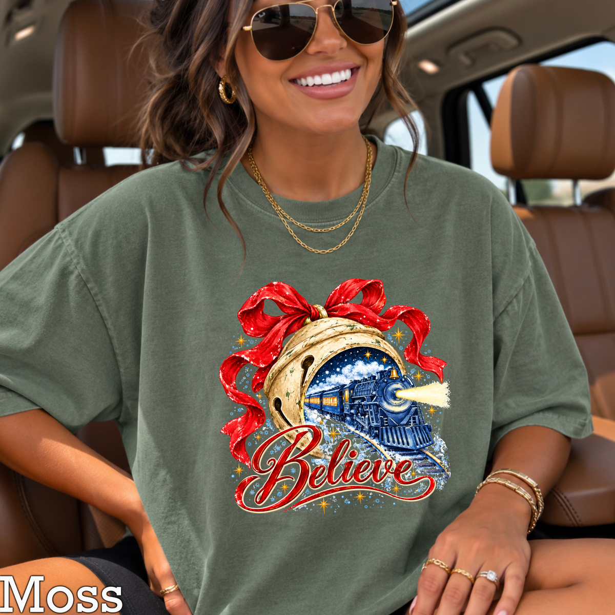 Believe Christmas Comfort Color Graphic Tee