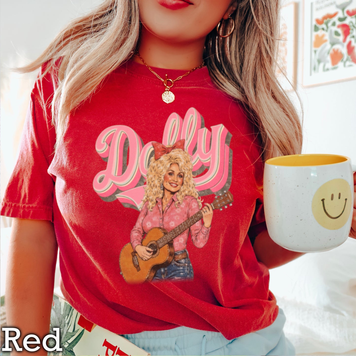 Pink Dolly Guitar Comfort Color Graphic Tee
