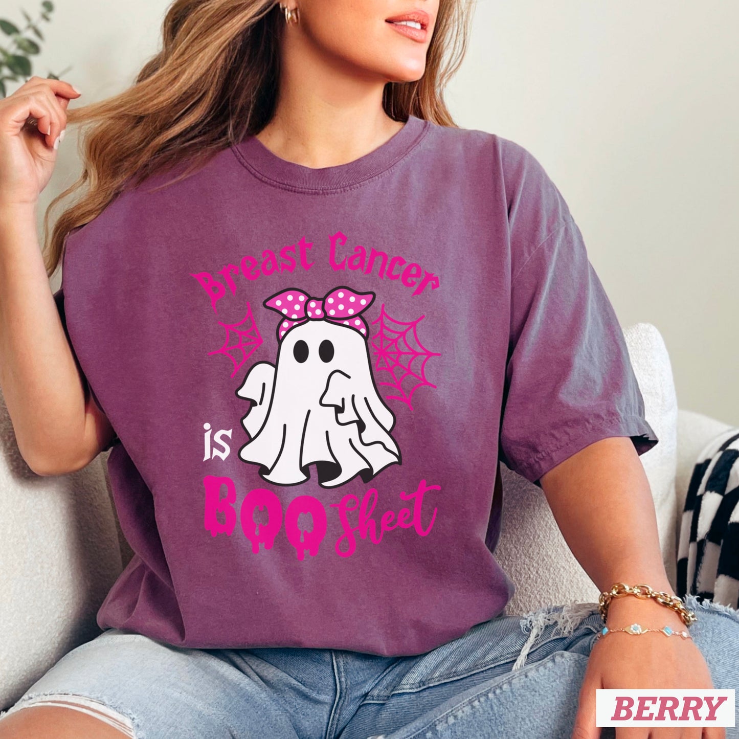 Breast Cancer Is Boo-Sheet Comfort Color Graphic Tee