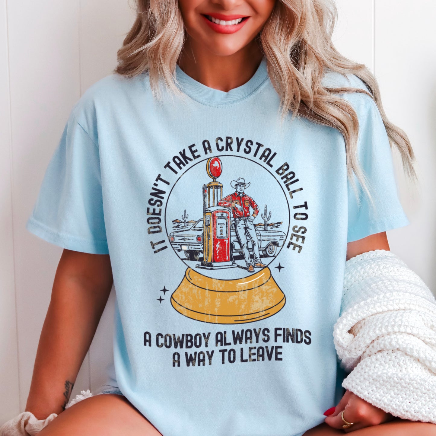 A Cowboy Finds A Way To Leave Western Comfort Color Graphic Tee