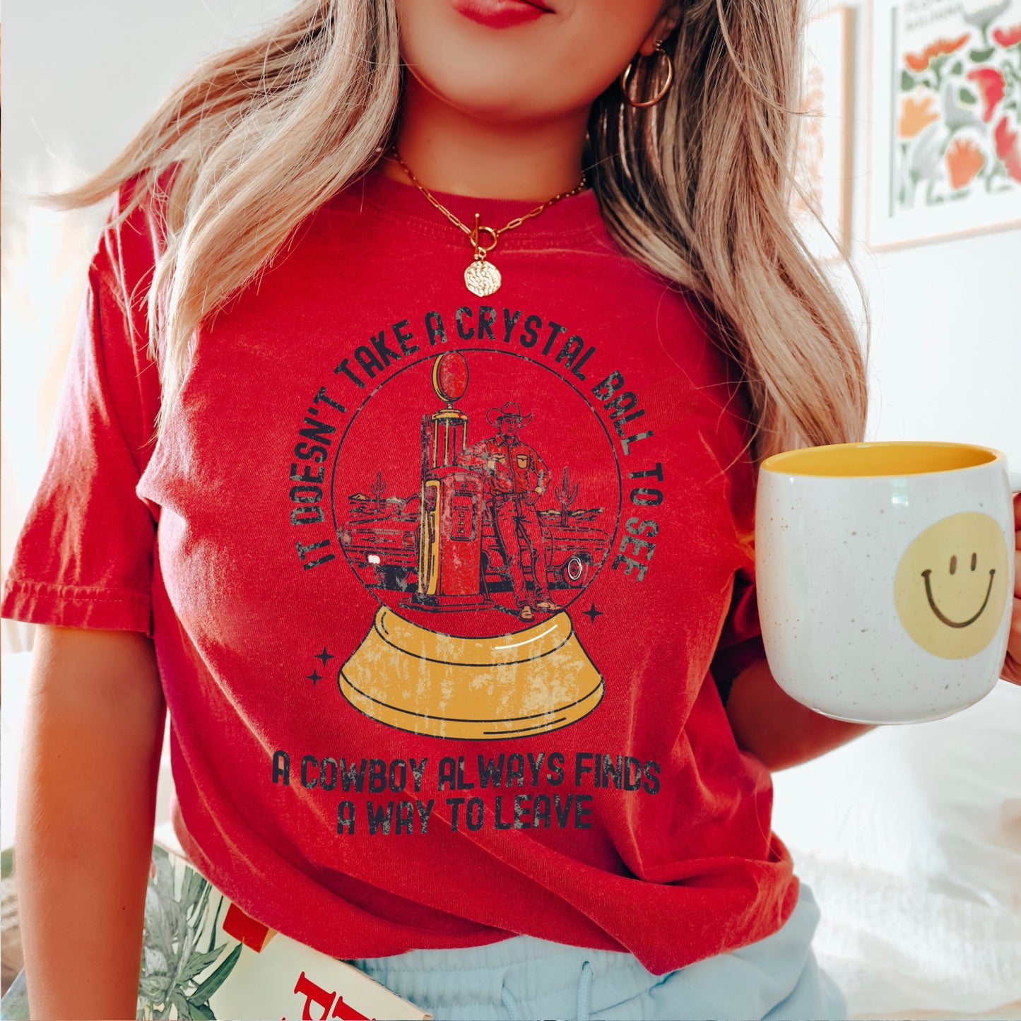 A Cowboy Finds A Way To Leave Western Comfort Color Graphic Tee
