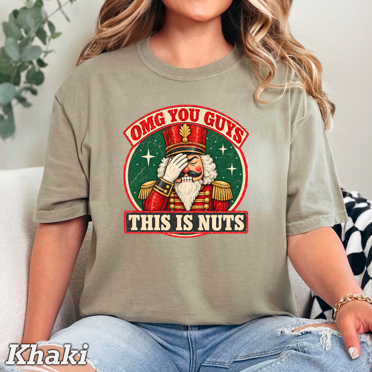 OMG You Guys This Is Nuts Christmas Comfort Color Graphic Tee