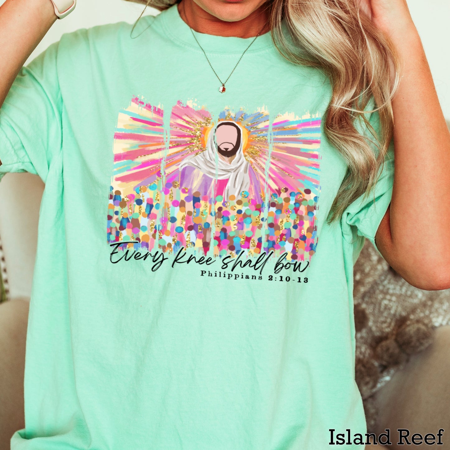 Every Knee Shall Bow Easter Comfort Color Graphic Tee
