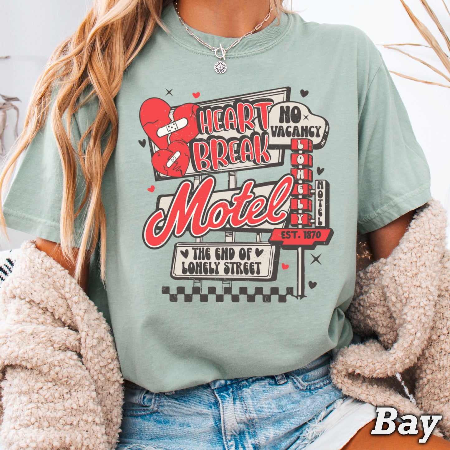 Heart Break Motel Valentine’s Day Comfort Color Graphic Tee
