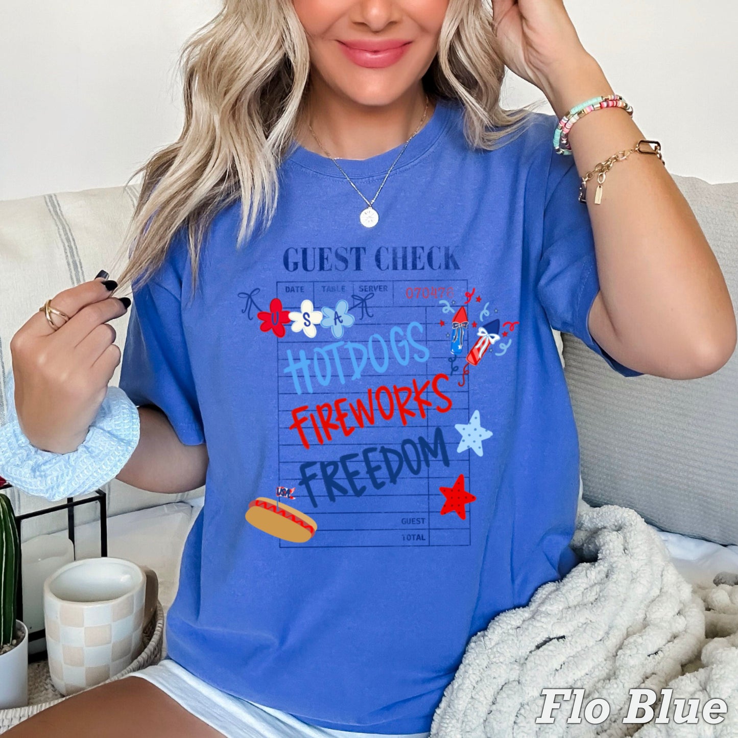 Guest Check July 4th Comfort Color Graphic Tee