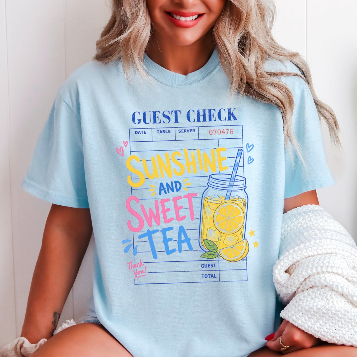 Guest Check Sunshine & Sweet Tea Comfort Color Graphic Tee