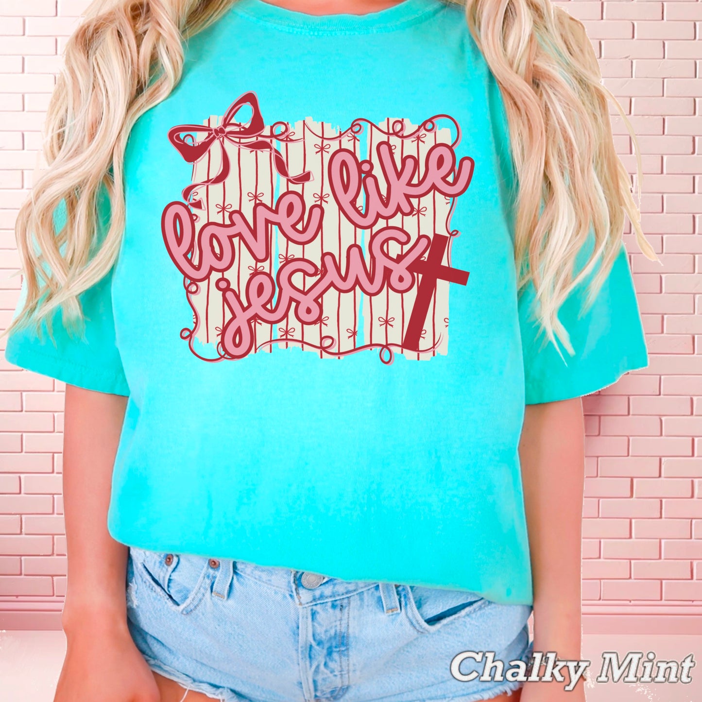 Love Like Jesus Valentine’s Day Comfort Color Graphic Tee