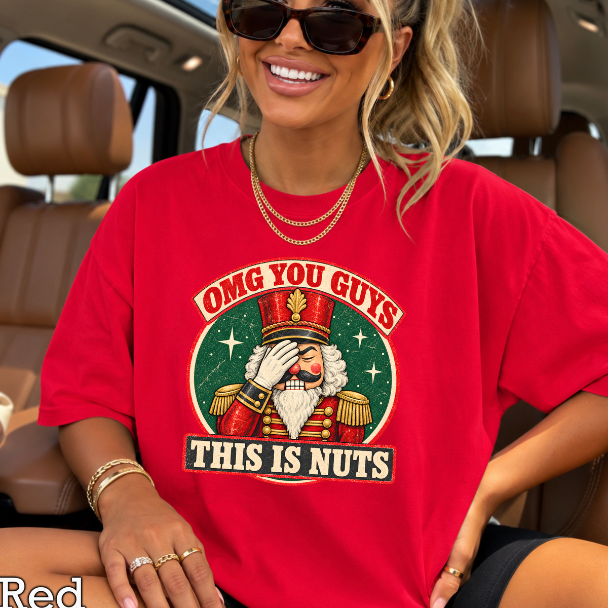 OMG You Guys This Is Nuts Christmas Comfort Color Graphic Tee