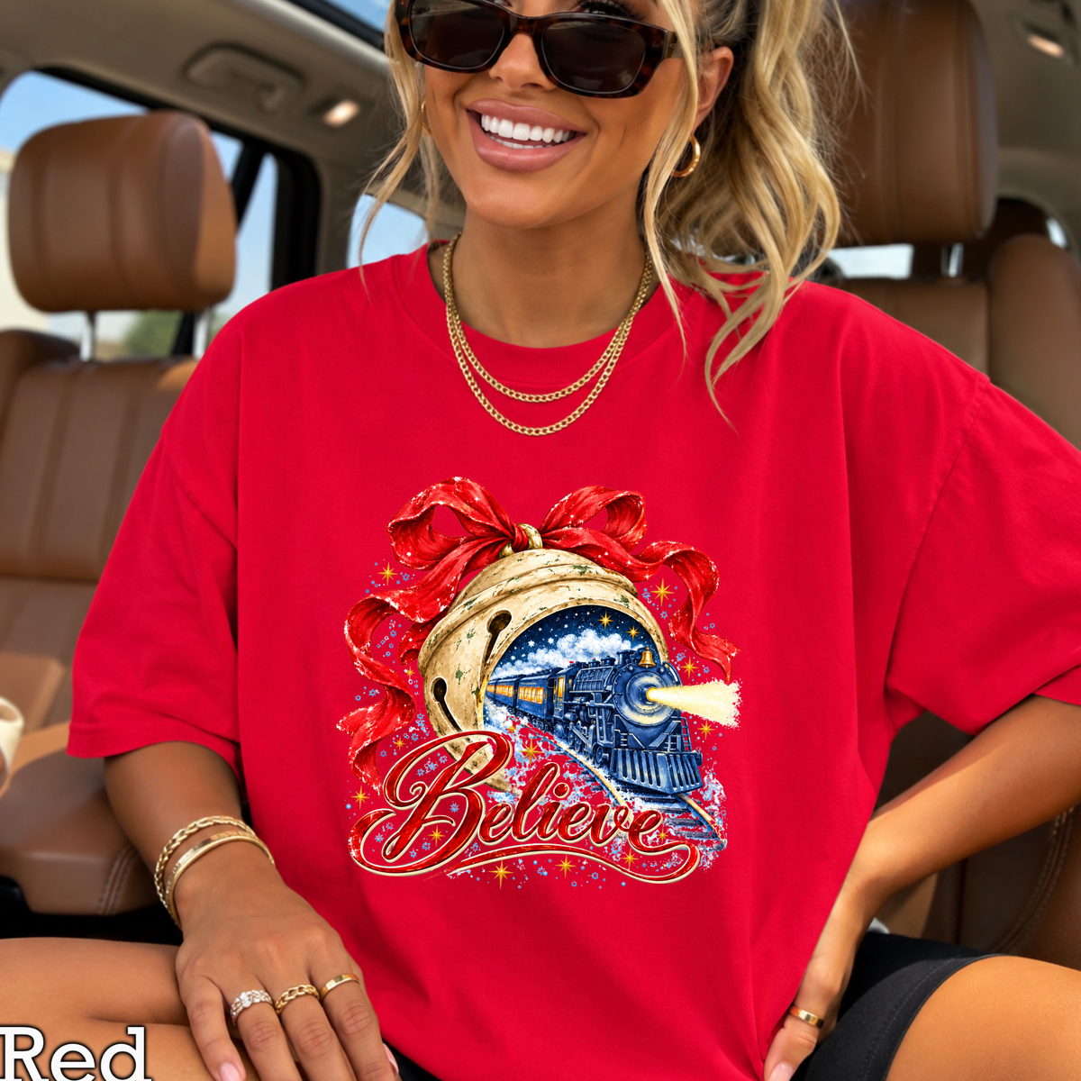 Believe Christmas Comfort Color Graphic Tee