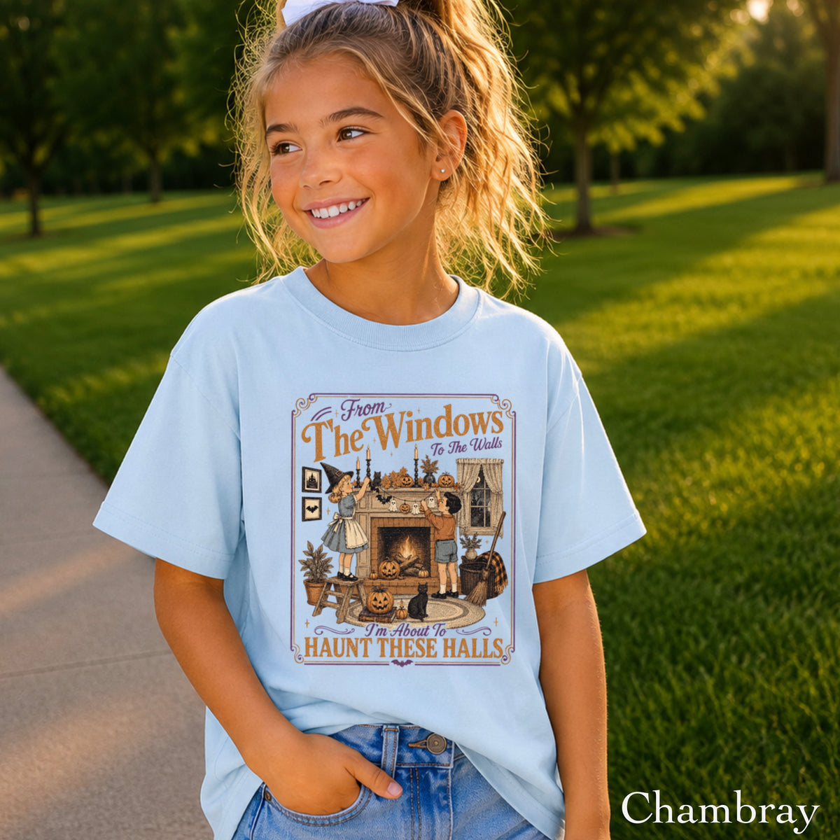 From The Window To The Walls Halloween Youth Comfort Color T-Shirt