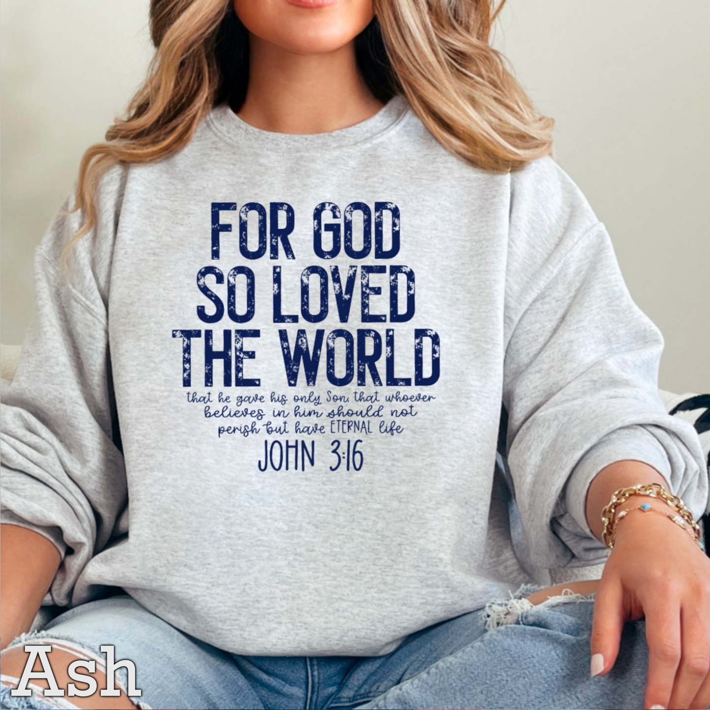 For God So Loved The World Graphic Crewneck Sweatshirt