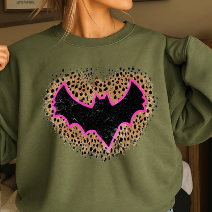 Leopard Bat Halloween Crewneck Sweatshirt