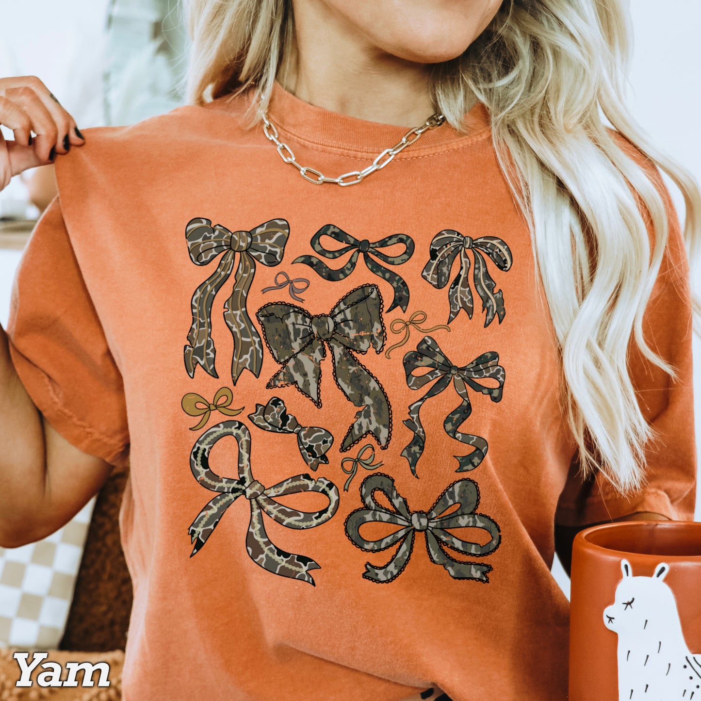 Camo Bows Comfort Color Graphic Tee