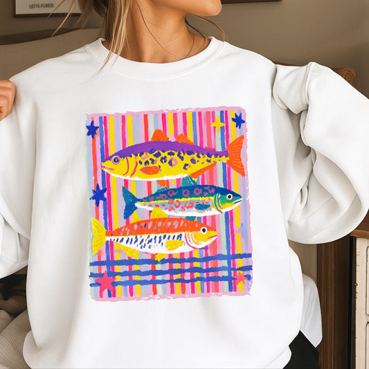 Preppy Fish Crewneck Sweatshirt
