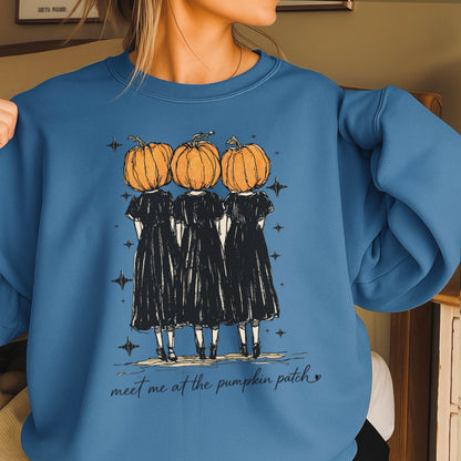 Meet Me At The Pumpkin Patch Halloween Crewneck Sweatshirt