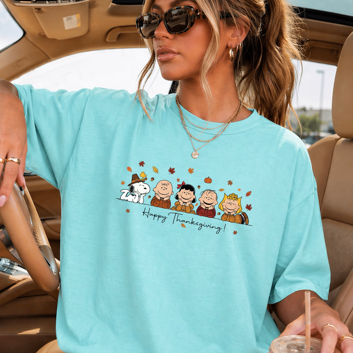 Happy Thanksgiving Comfort Color Graphic Tee