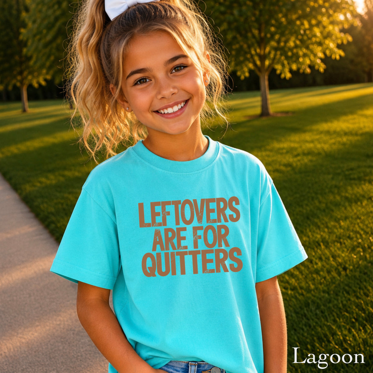 Leftovers Are For Quitters Thanksgiving Youth Comfort Color T-Shirt