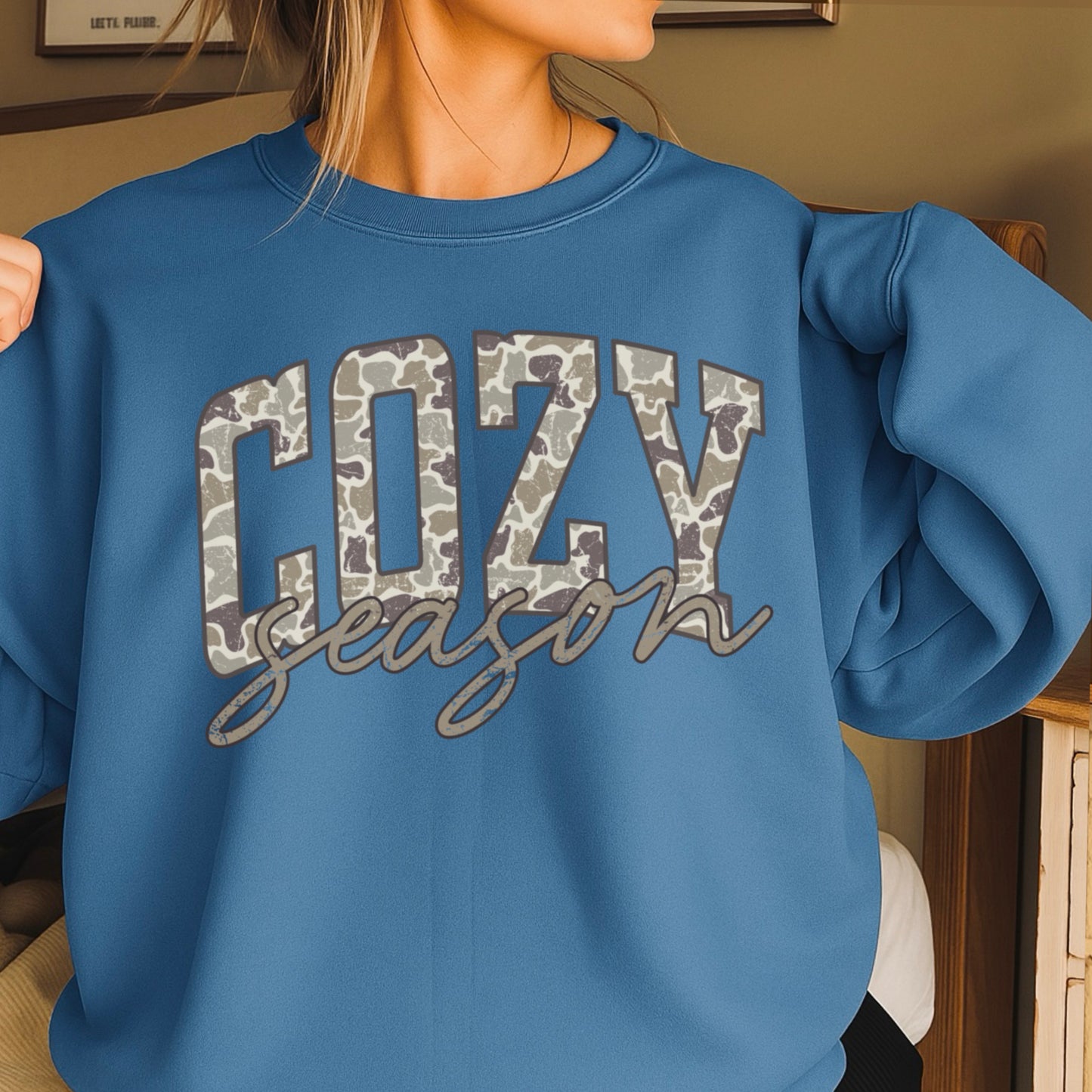 Camo Cozy Season Crewneck Sweatshirt
