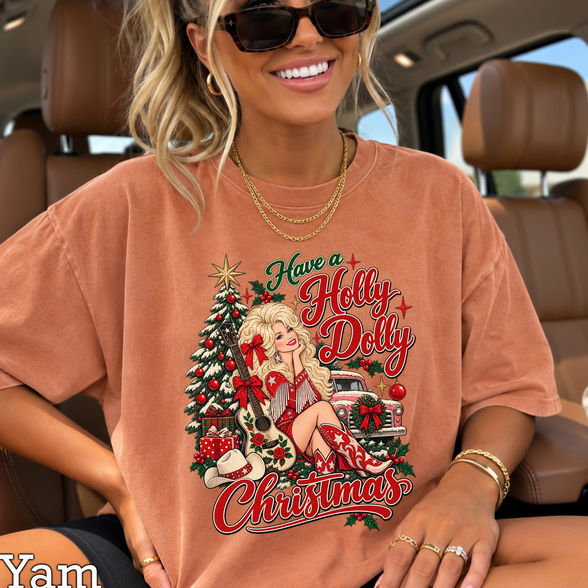 Have A Holly Christmas Comfort Color Graphic Tee
