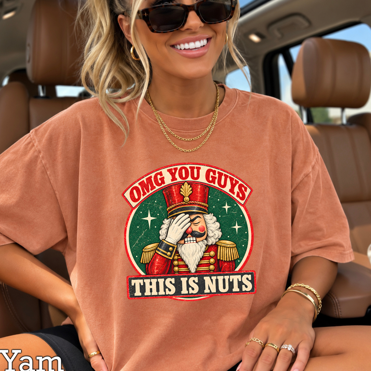 OMG You Guys This Is Nuts Christmas Comfort Color Graphic Tee