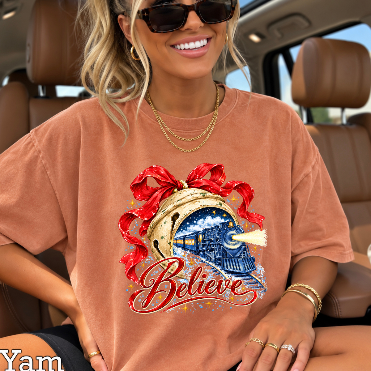 Believe Christmas Comfort Color Graphic Tee