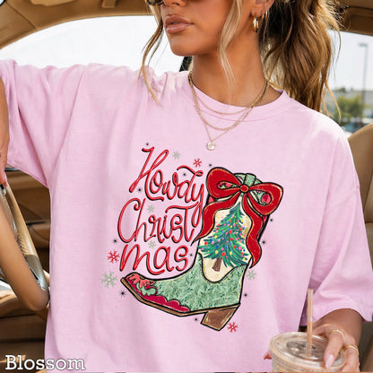 Howdy Christmas Comfort Color Graphic Tee