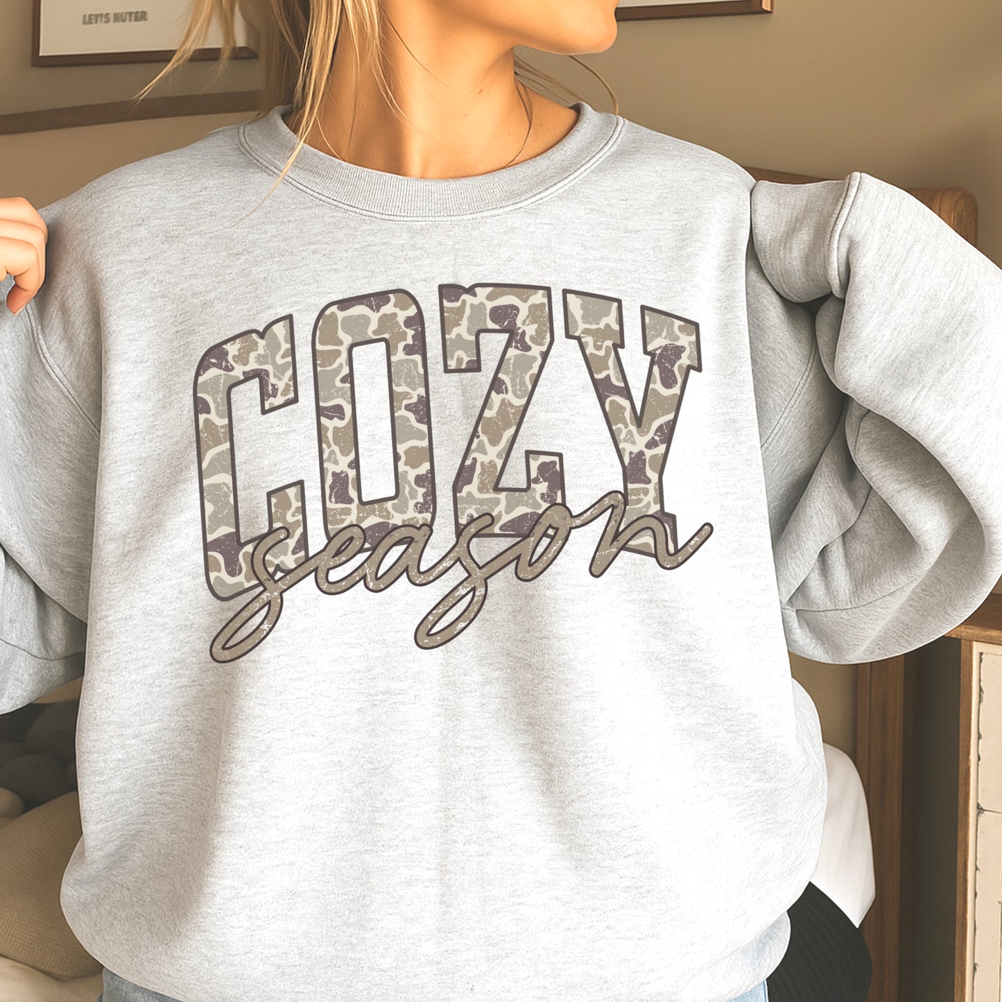 Camo Cozy Season Crewneck Sweatshirt