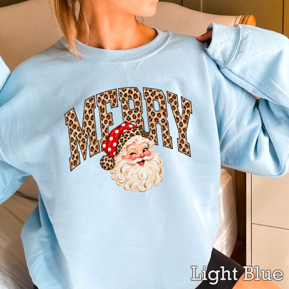 Leopard Merry Christmas Crewneck Sweatshirt