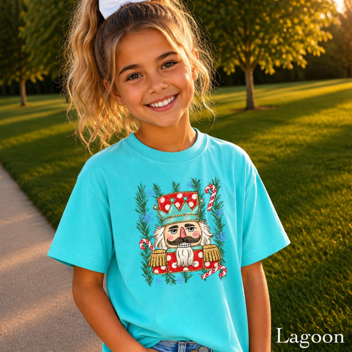 Preppy Nutcracker Christmas Youth Comfort Color T-Shirt