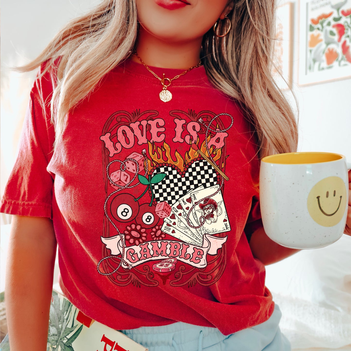Love Is A Gamble Comfort Color Graphic Tee