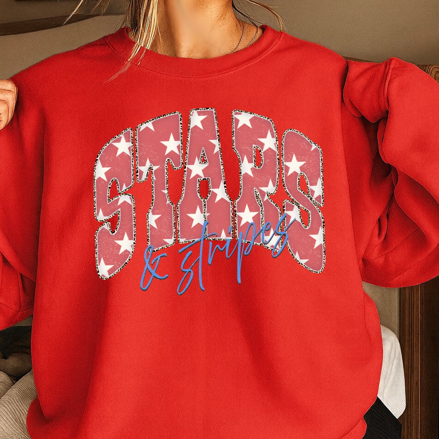 Stars & Stripes July4th Crewneck Sweatshirt