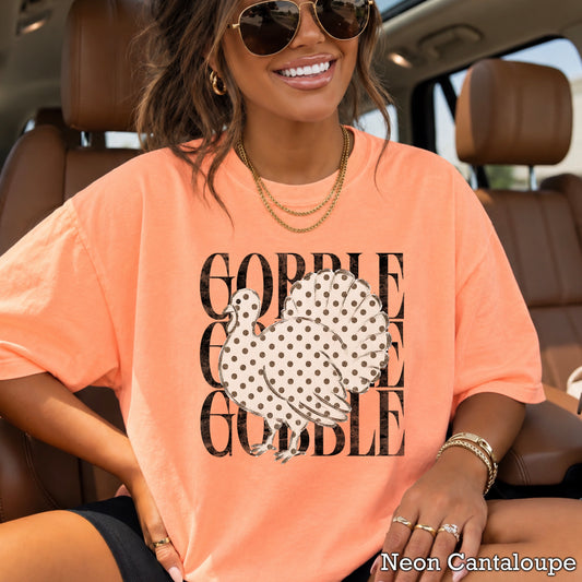 Gobble Thanksgiving Comfort Color Graphic Tee