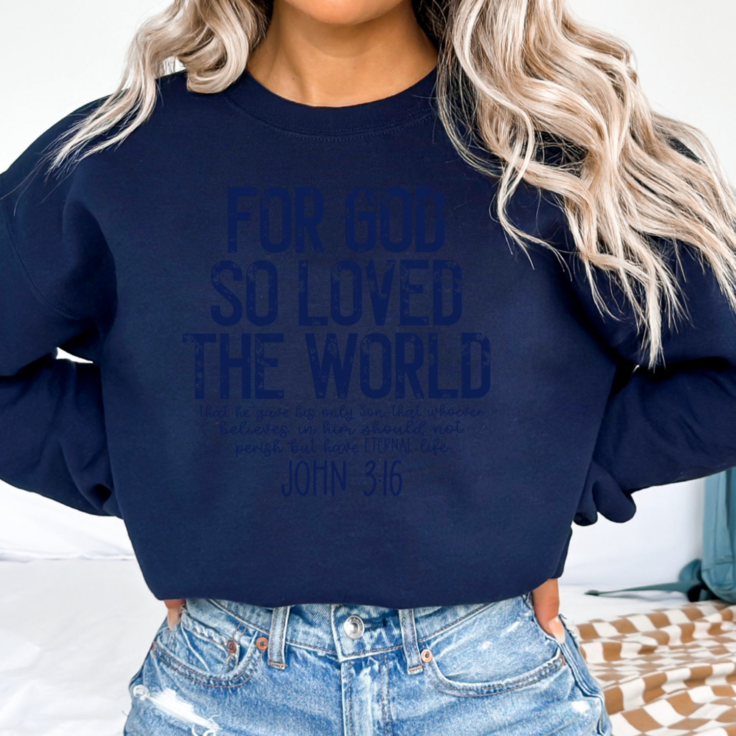 For God So Loved The World Graphic Crewneck Sweatshirt