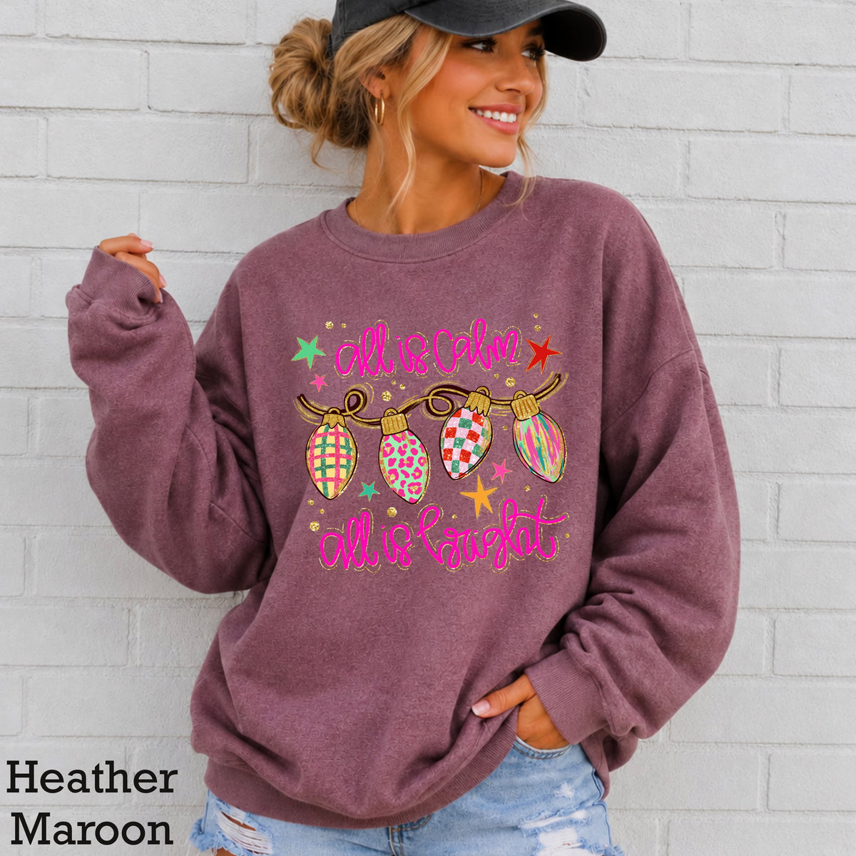 All Is Calm Christmas Crewneck Sweatshirt
