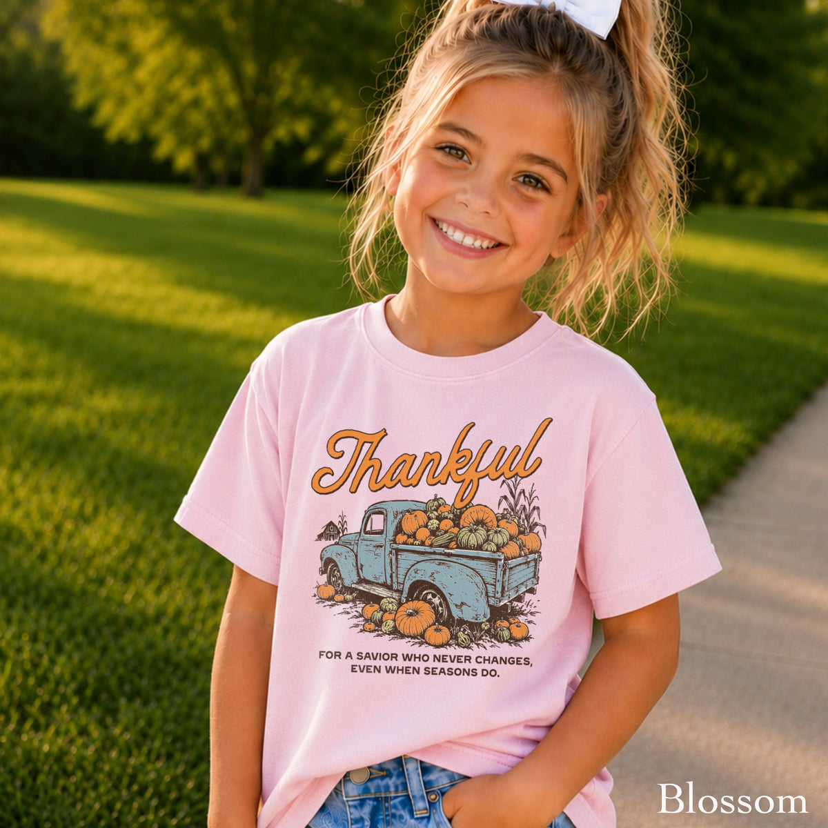 Thankful For A Savior Youth Comfort Color T-Shirt