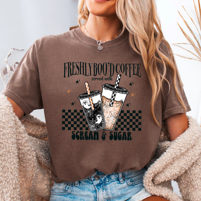 Freshly Boo’d Coffee Halloween Comfort Color Graphic Tee