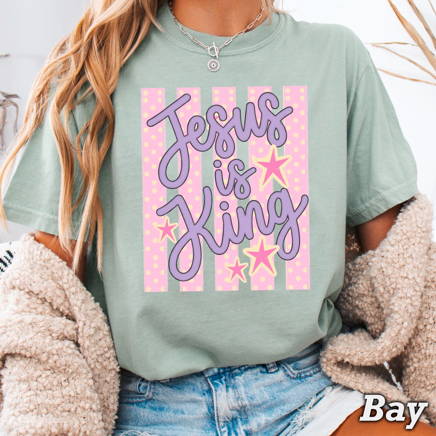 Jesus Is King Comfort Color Graphic Tee